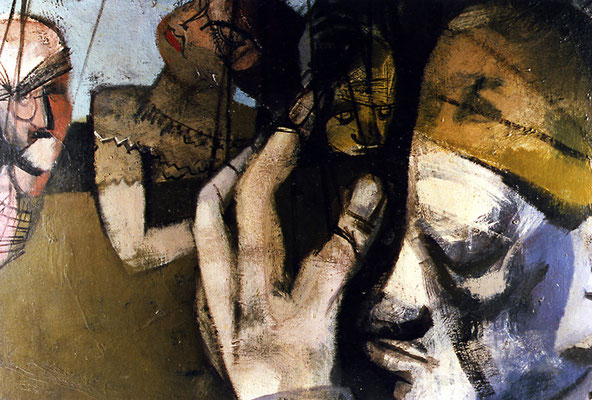 Bild, "Der Puppenspieler", Öl auf Leinwand, 60 x 45 cm, 1957
