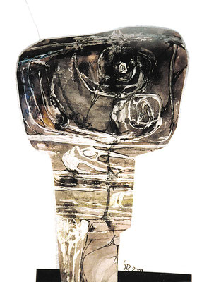 Bild, "In die Breite", Mischtechnik, 70 x 100 cm
