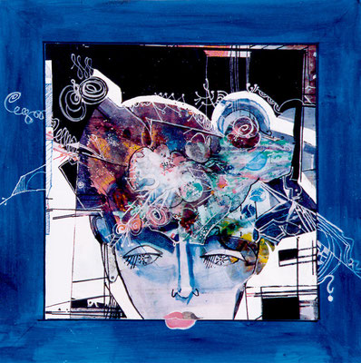 Bild, "Im Spiegel", Mischtechnik, 50 x 50 cm