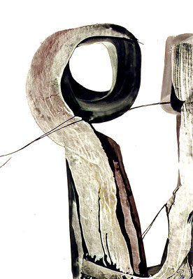 Bild, "Letzte-Begegnung", Mischtechnik, 70 x 100 cm