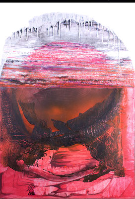 Bild, "Veroedung durch Hitze", Mischtechnik, 70 x 100 cm