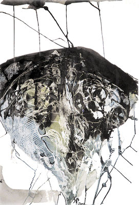 Bild, "Dramaturgie von Evolution 3", Mischtechnik, 70 x 100 cm