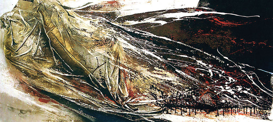 Materialbild, "Drängende Erde", 320 x 130 cm