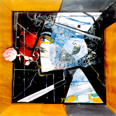 Bild, "Ein Poet", Mischtechnik, 50 x 50 cm