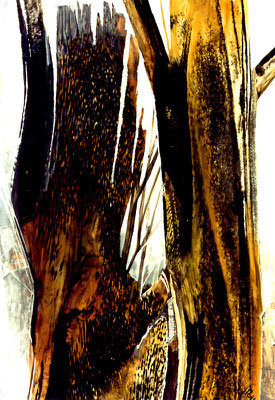 Bild, "Verborgene Kräfte", Mischtechnik, 70 x 100 cm