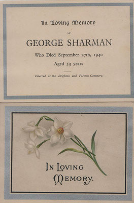 In Loving Memory (for George Sharman d. 27.9.1940)