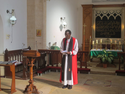 Our fellow pilgrim, Bishop Louis of Kigali, Rwanda, preaching