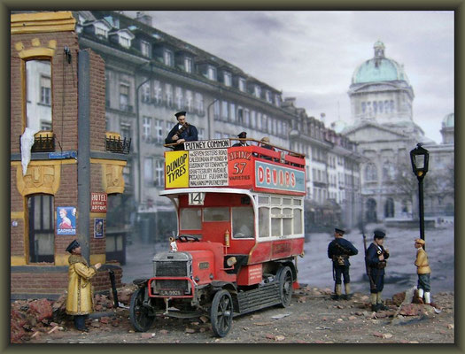'Fares Please' ; Airfix WWI Old Bill Bus ; Diorama 1/32 ; Completion