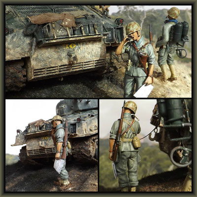 'Hot Heads' ; Sherman M4A3 (105mm) POA-CWS-H5 ; Diorama 1/35 ; Completion