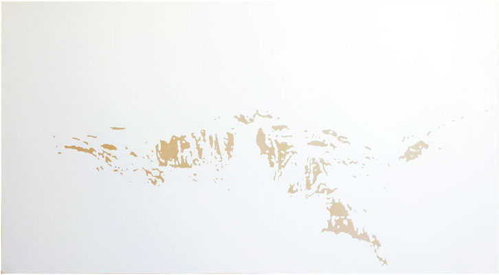 <b>Landschaft 12</b><br />2010<br />Dispersion und Lack auf Papier<br />110 cm x 150 cm