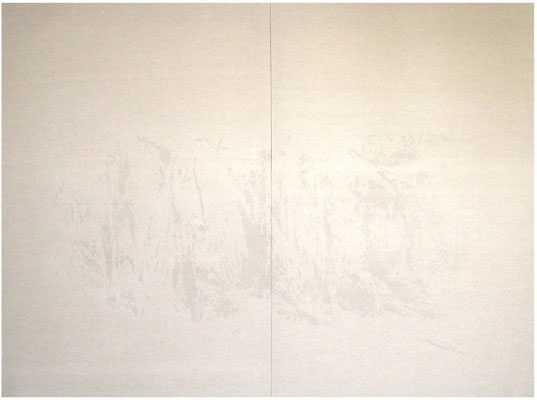 Landschaft 7<br />2009<br />Sepiatusche und Acryllack auf Leinen<br />170 cm x 237 cm