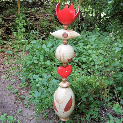 Keramik-Gartenstele;  Keramikatelier lovely-cera ~ schöne Keramik-Kunst