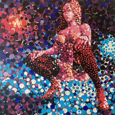 Relation 04 l 2018 l 80x80 cm l Papier auf Holz