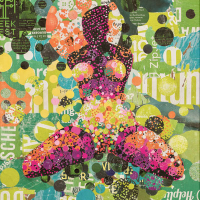 Relation 02 l 2018 l 80x80 cm l Papier auf Holz