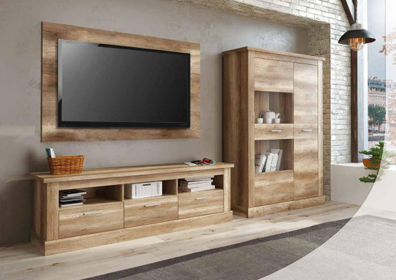 COMPOSICIÓN 05 COMPUESTA POR PANEL TV, BAJO TV 3C Y VITRINA BAJA PRECIO KIT: 550€