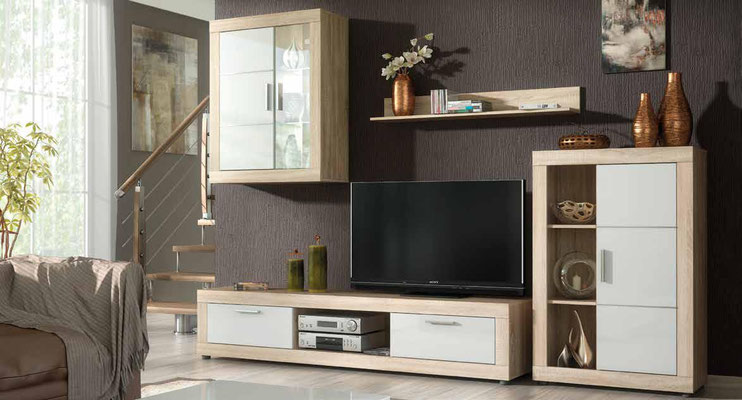 Composicion de 259cms, en colores cambria-blanco brillo  y cambria-grafito por solo 263€. Precio valido para recogida en tienda en kit. 
