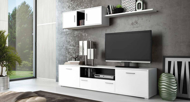 Composicion de 200cms, en colores cambria-blanco y blanco-grafito por solo  175 €. Precio valido para unidades en stock y recogida en tienda en kit.