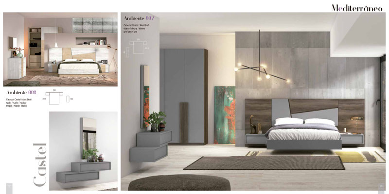 DORMITORIO MEDITERRANEO 7 IGUAL FOTO PRECIO: 950€ PRECIO AUXILIAR: 409€ MEDITERRANEO 8 PRECIO: 1.646€ NO INCLUYE COLCHÓN, NI DECORACIÓN