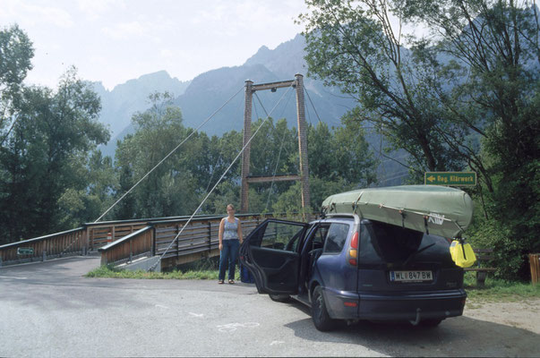 Unser Ally-Canadier am Einstieg in Dölsach