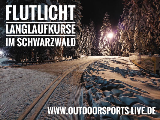 Langlaufkurse im Schwarzwald Skating und Klassisch bei Flutlicht auf Nachtloipe in Schönwald oder Martinskapelle