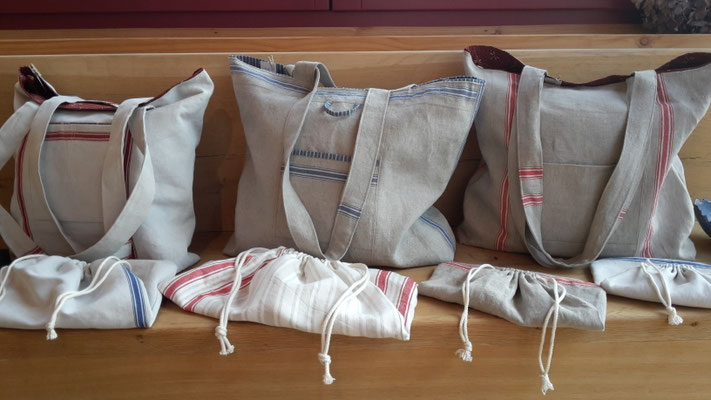 Einkaufs-, Stadt-, Strandtasche aus Leinen 