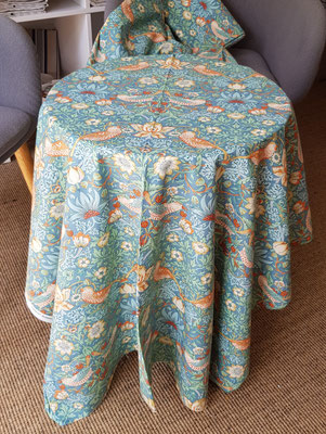 Tischdecke Baumwolle William Morris M001MA Marine Erdbeerdieb