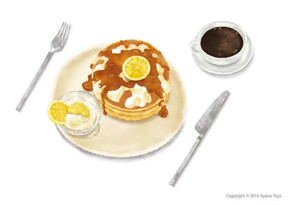 パンケーキ with レモンクリーム：Pancake with lemon cream