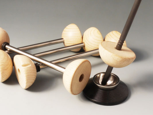 Handspindel mit Wechselgarnspulen