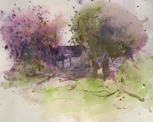 Aquarelle originale d'une ferme