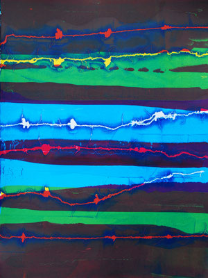 Sérigraphie moderne, vert,bleu et violet 76cm x56cm