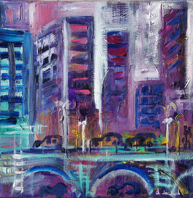 Pont huile sur toile 30cm x30cm