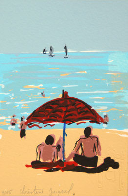 Paysage de bord de mer, Sérigraphie originale en 15 exemplaires numérotés, 10cm 15cm