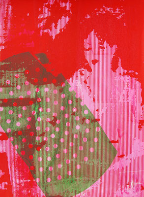 Art contemporain, oeuvre d'art unique, sérigraphie d'une femme 38cm x28cm