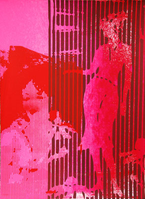 Art moderne, sérigraphie originale de femmes 38cm x28cm