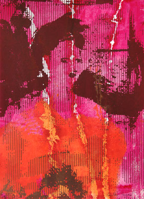 Sérigraphie originale d'un portrait de femme 38cm x28cm