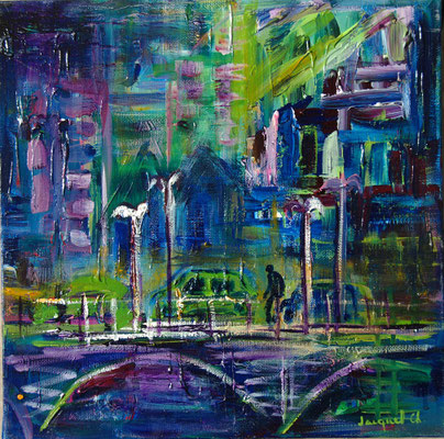 Pont huile sur toile 30cm x30cm