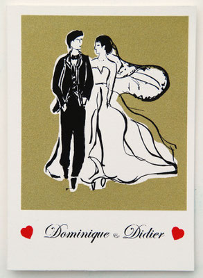 Faire part de mariage sur commande sérigraphie originale
