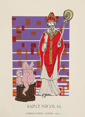 Sérigraphie originale. " Saint-Nicolas "