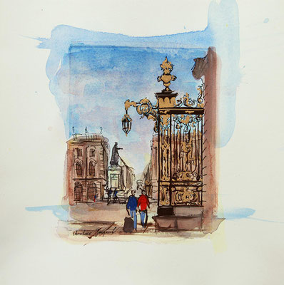Peinture des grilles de la place Stanislas