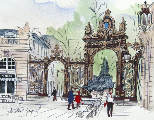 Place préférée des Français Place Stanislas ville de Nancy Fontaine Amphitrite