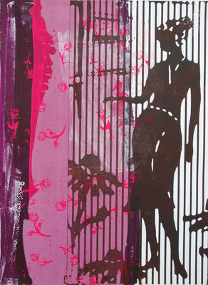 Profil de femme en sérigraphie originale 76cmx56cm