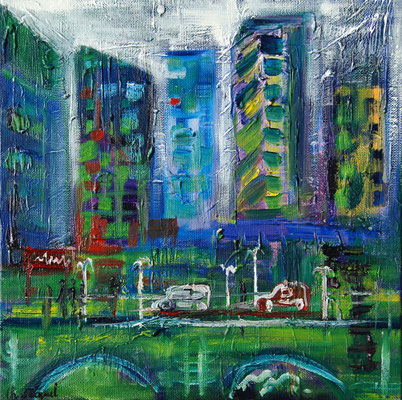 Pont huile sur toile 30cm x30cm