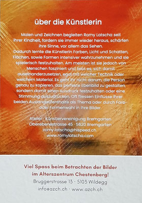 Infos zur Einzelausstellung Alterszentrum Chestenberg in Wildegg