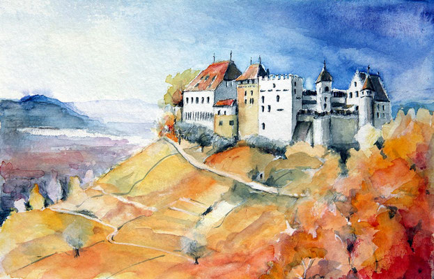 "Schloss Lenzburg" Aquarell