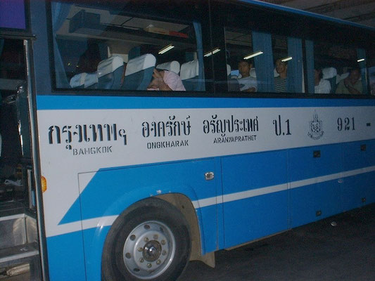 Bus von Bangkok nach Aranyaprathet.