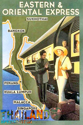 Streckenkarte des Oriental Express ab Singapur - Malaysia - Thailand