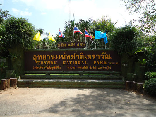 Eingang des Erawan Nationalparks.