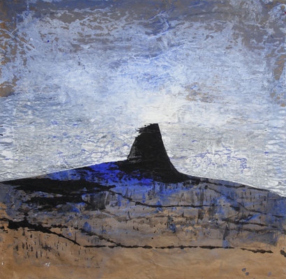 25-123 - 90 x 90 cm, acrylique/kraft encollé sur kraft, 2025