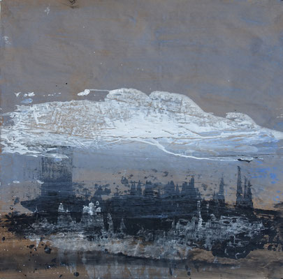 25-003 - 90 x 90 cm, acrylique/kraft encollé sur kraft, 2025
