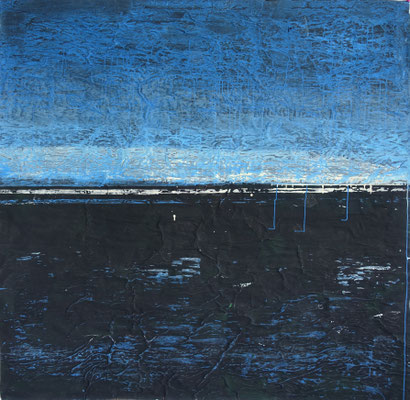 25-108 - 150 x 150 cm, acrylique/papiers krafts encollés, 2025